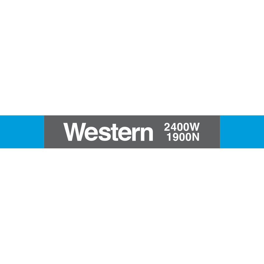 Western @ Milwaukee (Blue 2400W 1900N) Station Sign