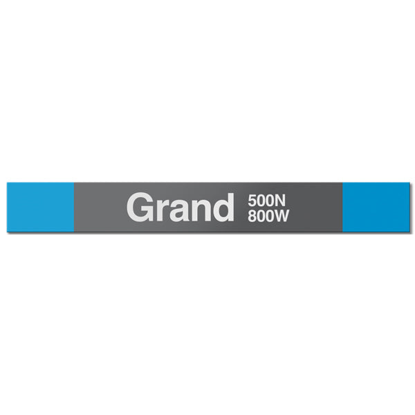 Grand (Blue) Station Sign - CTAGifts.com