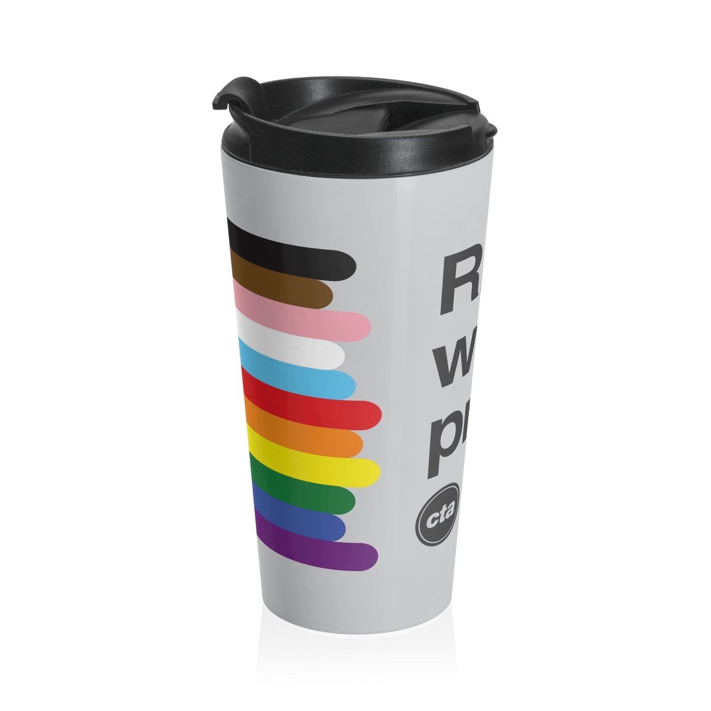 All Aboard (on Black) Travel Mug