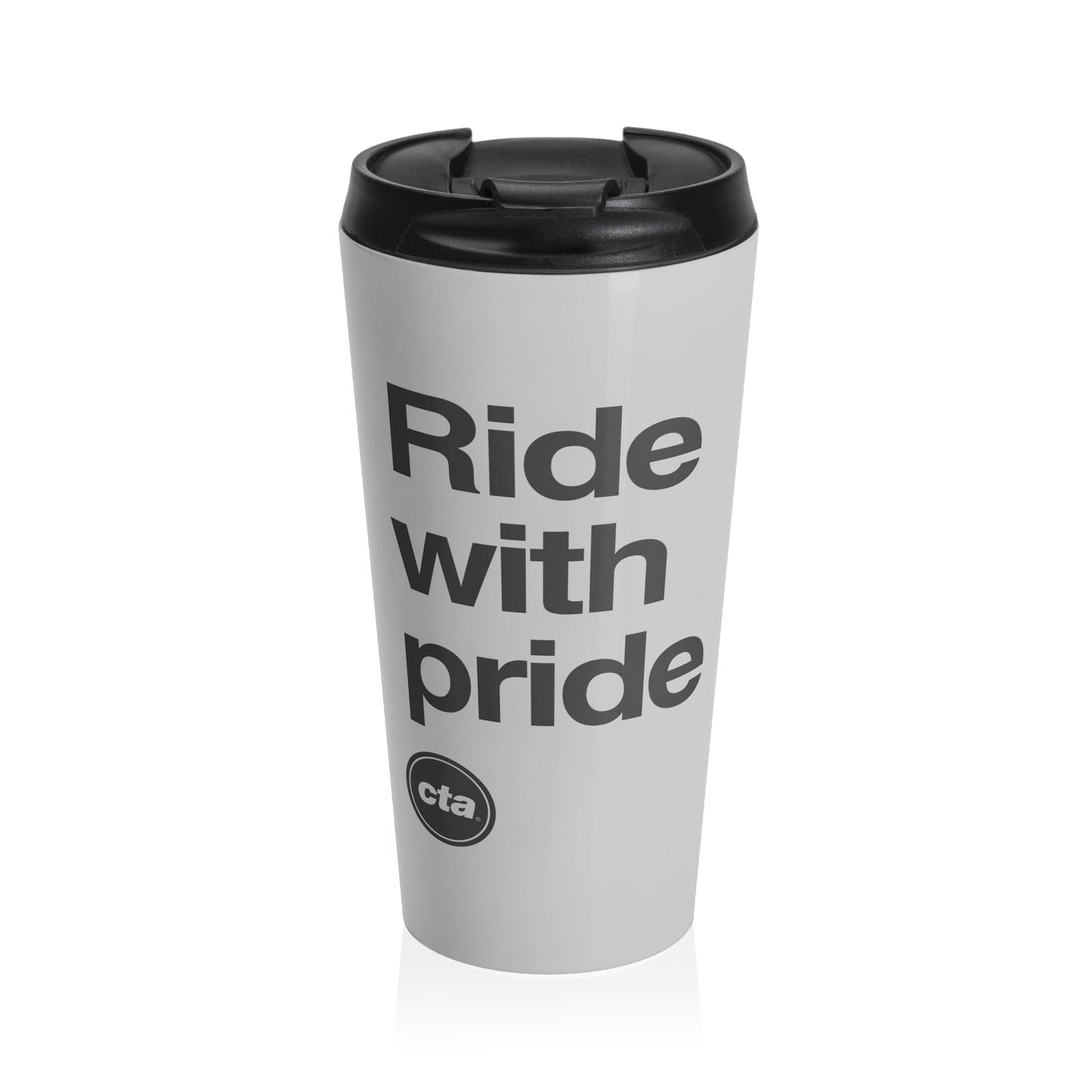 All Aboard (on Black) Travel Mug