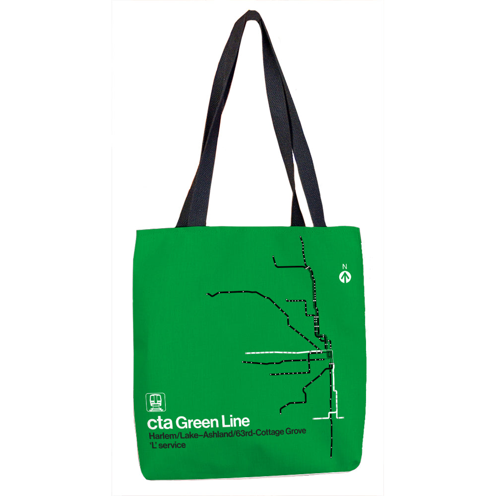 Green Line Art Tote Bag