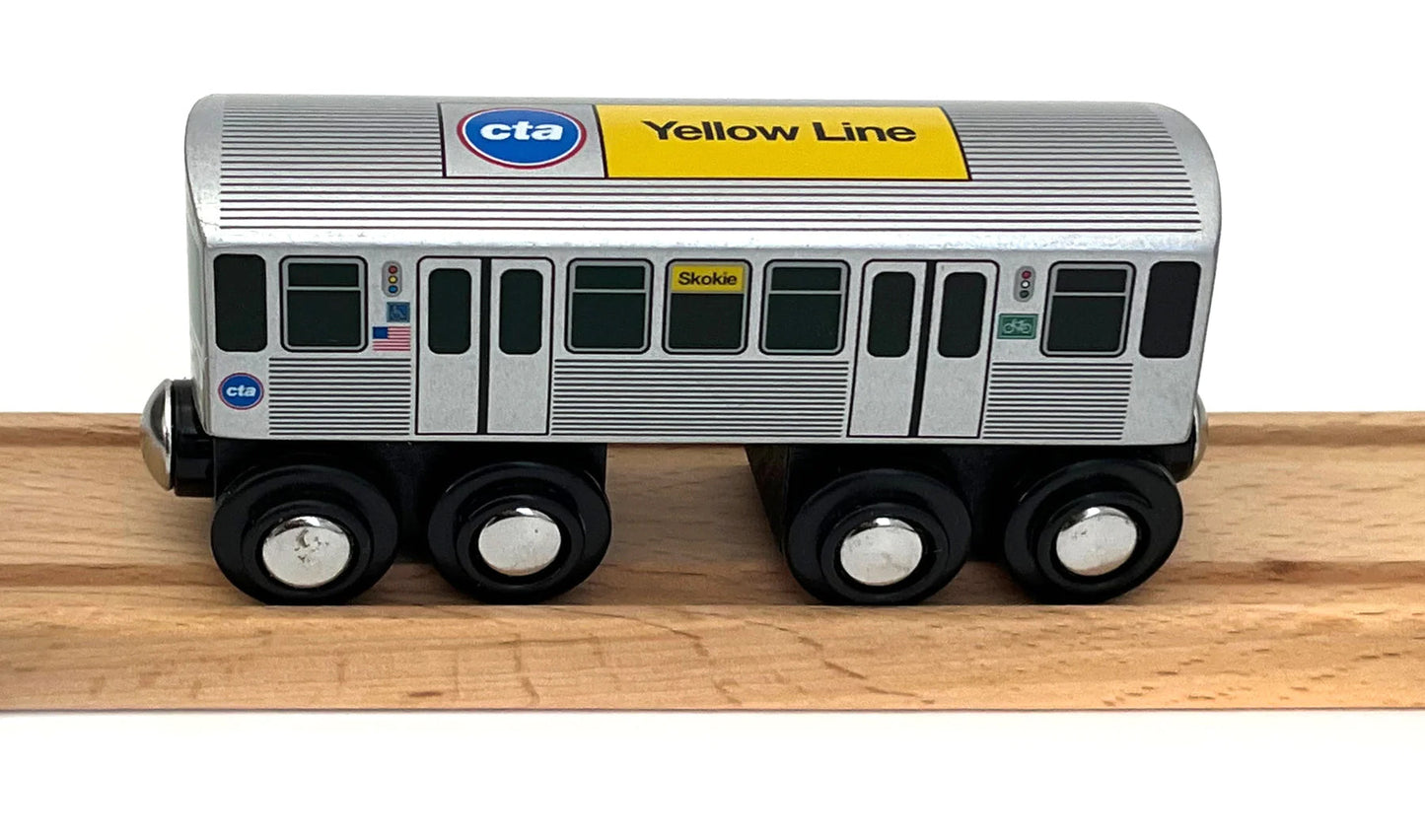 Yellow Line Wooden Train