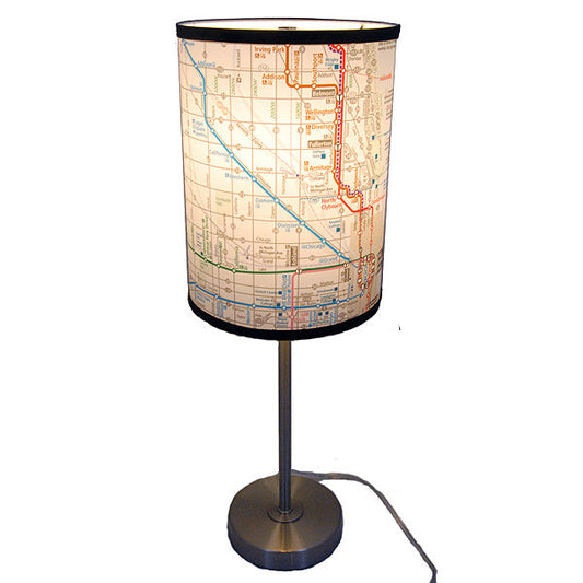 Bus & Rail Map (Northside) Table Lamp - CTAGifts.com