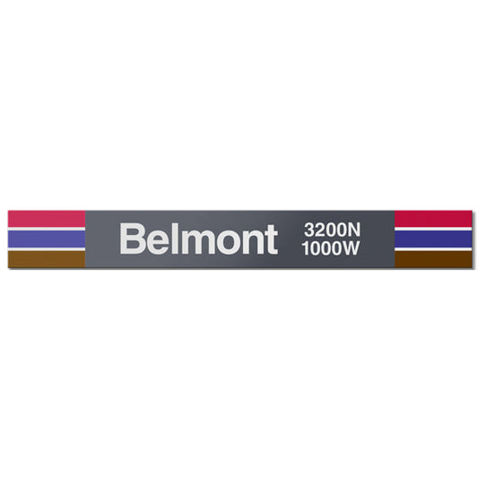 Belmont (Red Brown Purple) Station Sign - CTAGifts.com