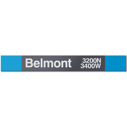 Belmont (Blue) Station Sign - CTAGifts.com