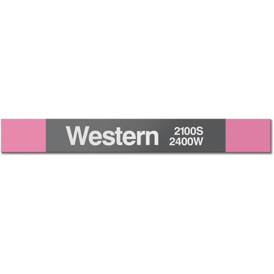 Western (Pink) Station Sign - CTAGifts.com