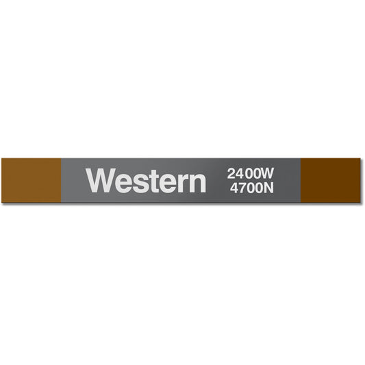 Western (Brown) Station Sign - CTAGifts.com