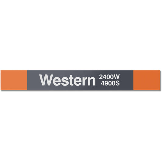 Western (Orange) Station Sign - CTAGifts.com