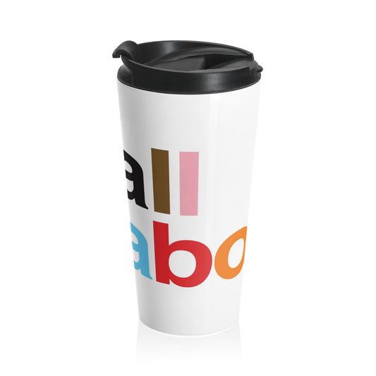 All Aboard (on White) Travel Mug