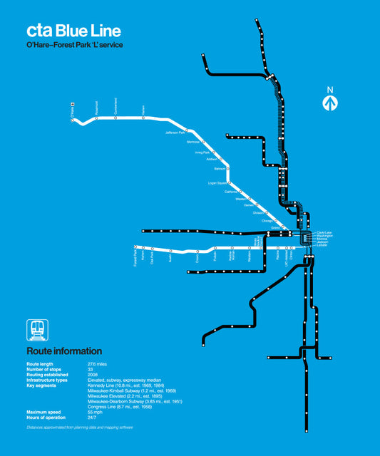 Blue Line Art Print