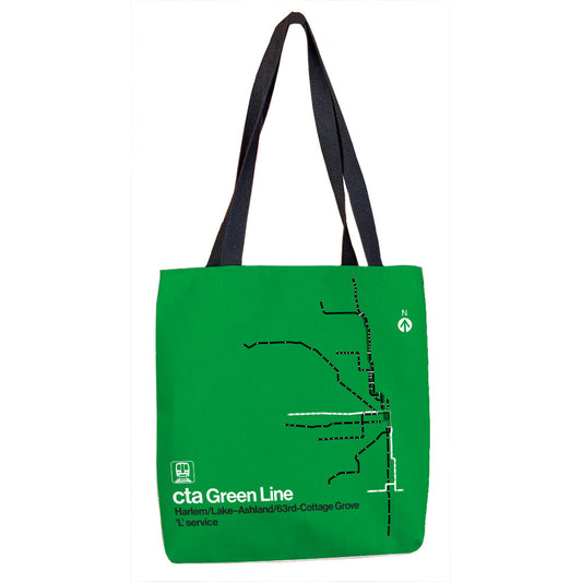 Green Line Art Tote Bag
