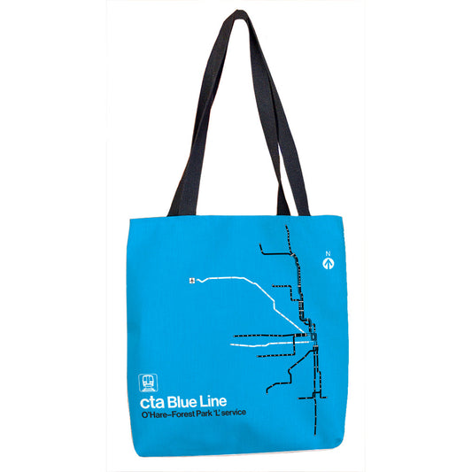 Blue Line Art Tote Bag