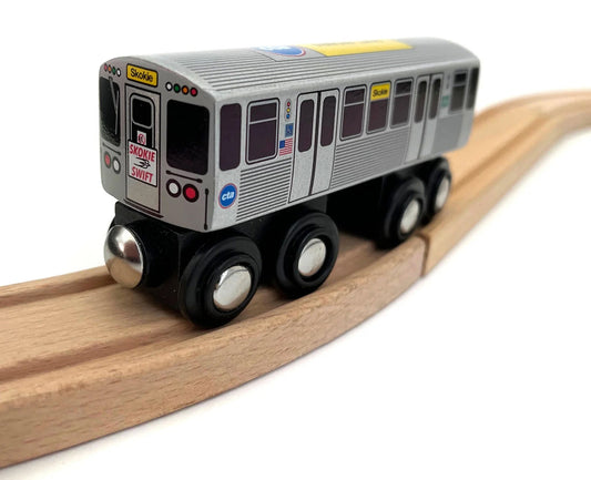 Yellow Line Wooden Train